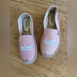 Soludos Cio Bella espadrille light pink chunky platform